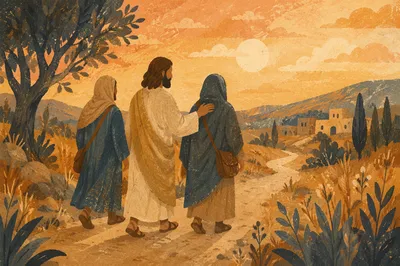 Road to Emmaus at Golden Dusk