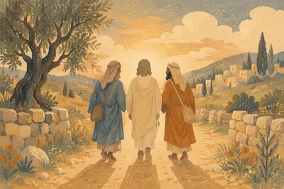 Road to Emmaus at Golden Dusk