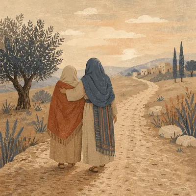 Ruth and Naomi on Dusty Road