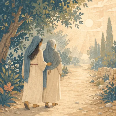 Ruth and Naomi on Dawn Road
