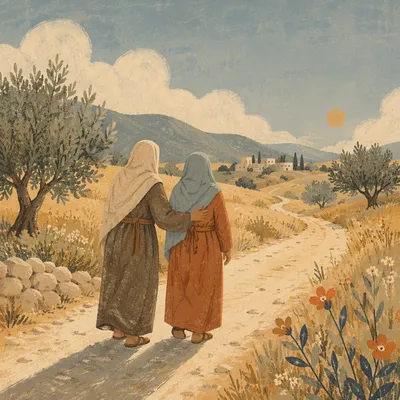 Ruth and Naomi on the Dusty Road