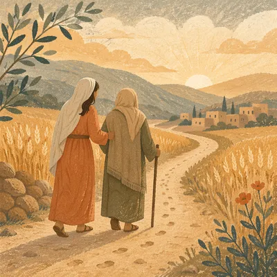 Ruth and Naomi on Dusty Road