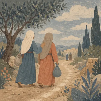 Ruth and Naomi on Dusty Olive Road