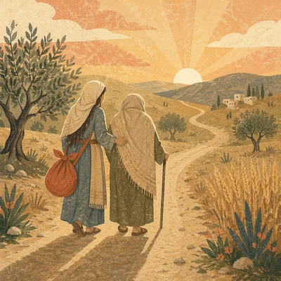 Ruth and Naomi Walking at Dawn