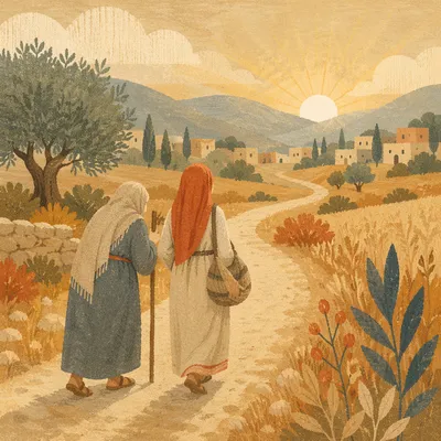 Ruth and Naomi on the Morning Road