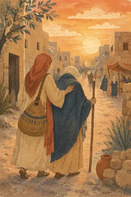 Ruth and Naomi on Dusty Road