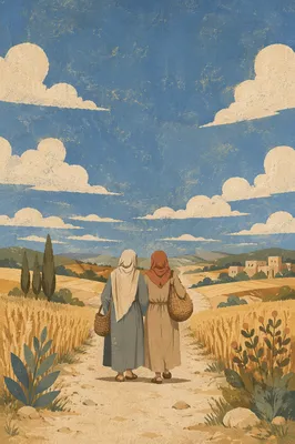 Ruth and Naomi Walking the Dusty Road