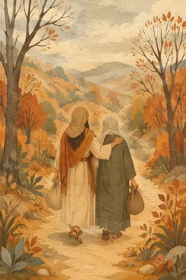 Ruth and Naomi on Autumn Road