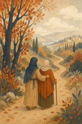 Ruth and Naomi on Autumn Road