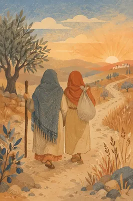 Ruth and Naomi Walking at Dawn