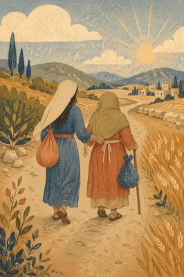 Ruth and Naomi on the Dusty Road