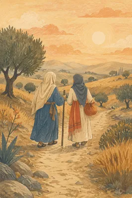 Ruth and Naomi on Dusty Road