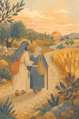 Ruth and Naomi on the Dawn Road