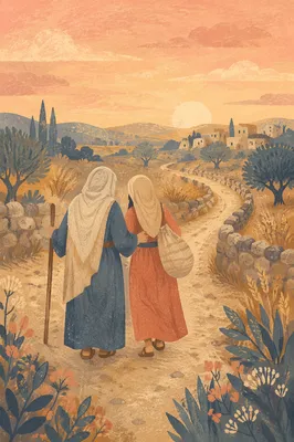 Ruth and Naomi Walking at Dawn