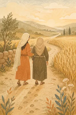 Ruth and Naomi on Dusty Road