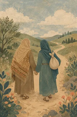 Ruth and Naomi Walking Together