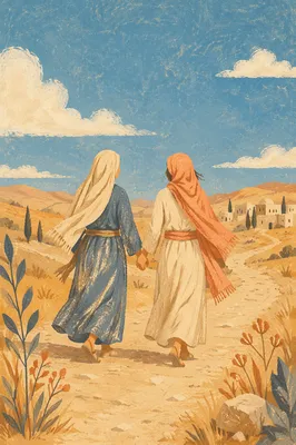 Ruth and Naomi Walking the Dusty Road