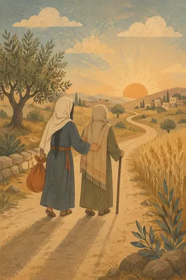 Ruth and Naomi Walking at Dawn