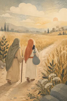 Ruth and Naomi on the Barley Road