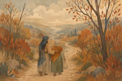 Ruth and Naomi on Autumn Road