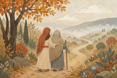 Ruth and Naomi on Autumn Road