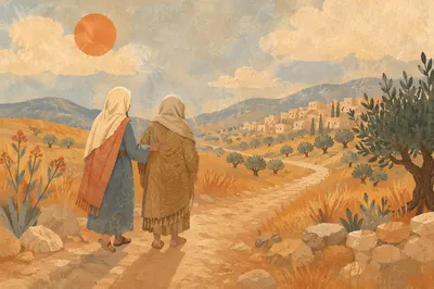Ruth and Naomi on the Dusty Road