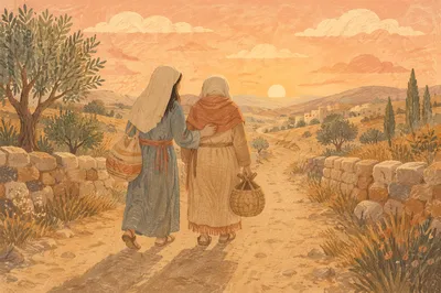 Ruth and Naomi on the Dawn Road