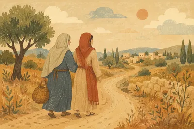 Ruth and Naomi Walking the Road
