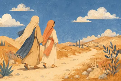 Ruth and Naomi on the Dusty Road