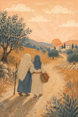 Ruth and Naomi Walking at Dawn