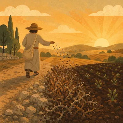 Sower at Dawn Over Four Soils