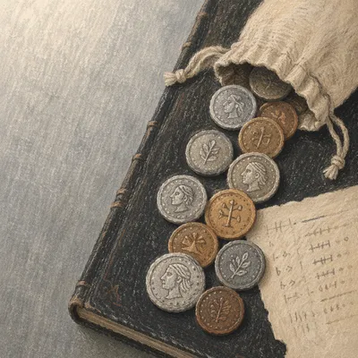 Parable of Talents Ancient Coins Still Life