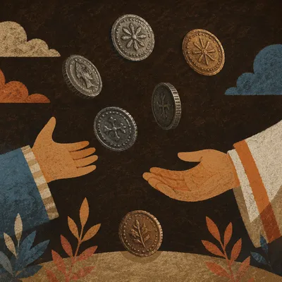Ancient Talent Coins in Parable Light
