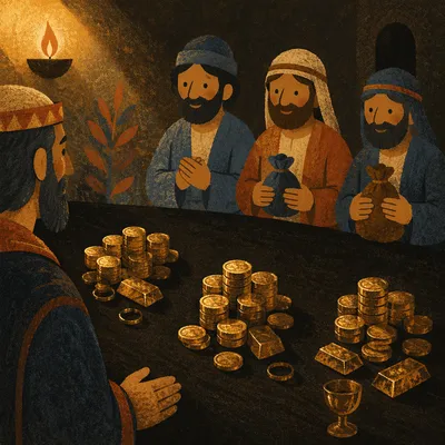 Parable of Talents Coins and Servants