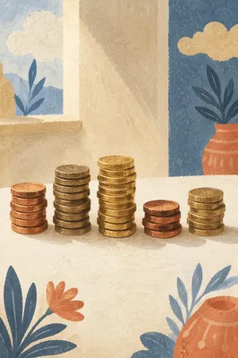 Parable of Talents Ancient Coin Stacks