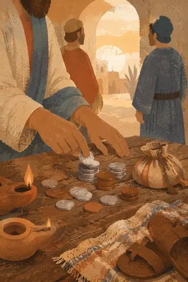 Parable of Talents Coins at Dawn