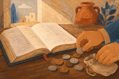 Parable of Talents Coins on Scripture