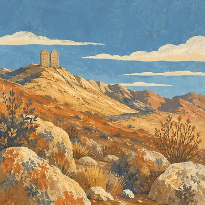 Ten Commandments Tablets on Desert Mountain