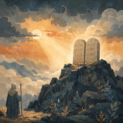 Ten Commandments Tablets at Dawn Mountain