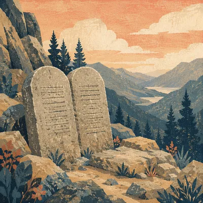 Stone Tablets on Sacred Mountain Overlook