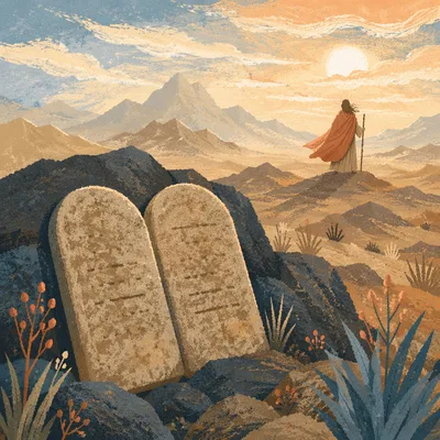 Ten Commandments Tablets on Dawn Mountain