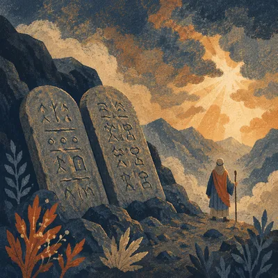 Ten Commandments Tablets on Dawn Mountain