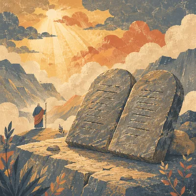 Ten Commandments Tablets on Desert Mountain