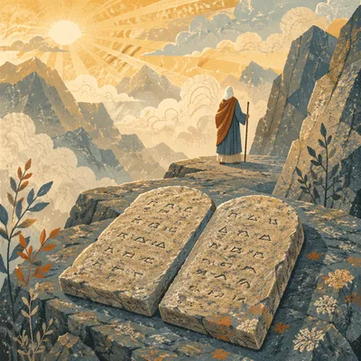 Ten Commandments Tablets on Dawn Mountain