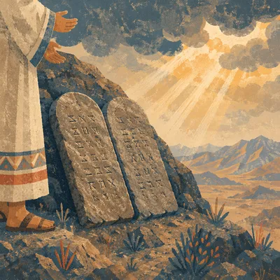 Ten Commandments Tablets on Desert Mountain