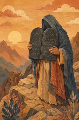 Ten Commandments Tablets on Mountain Ridge