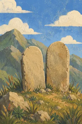 Stone Tablets on Sacred Mountain Ridge