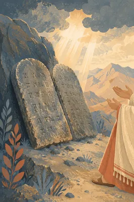 Ten Commandments Tablets on Desert Mountain