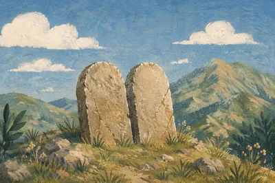 Stone Tablets on Sacred Mountain Ridge