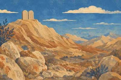 Ten Commandments Tablets on Desert Mountain